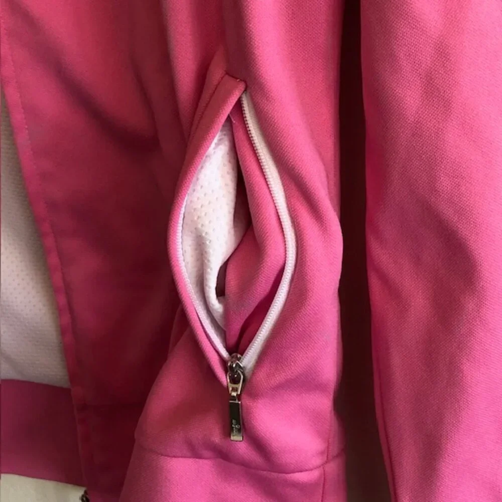 LILLY PULITZER Embroidered Monogram Crest Pink Athletic Jacket Medium